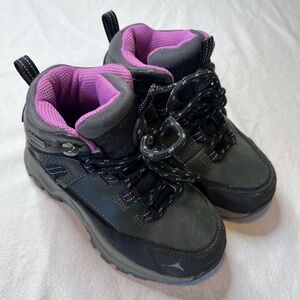 Black and Purple Sturdy Lace-Up Boots Toddler Size 10